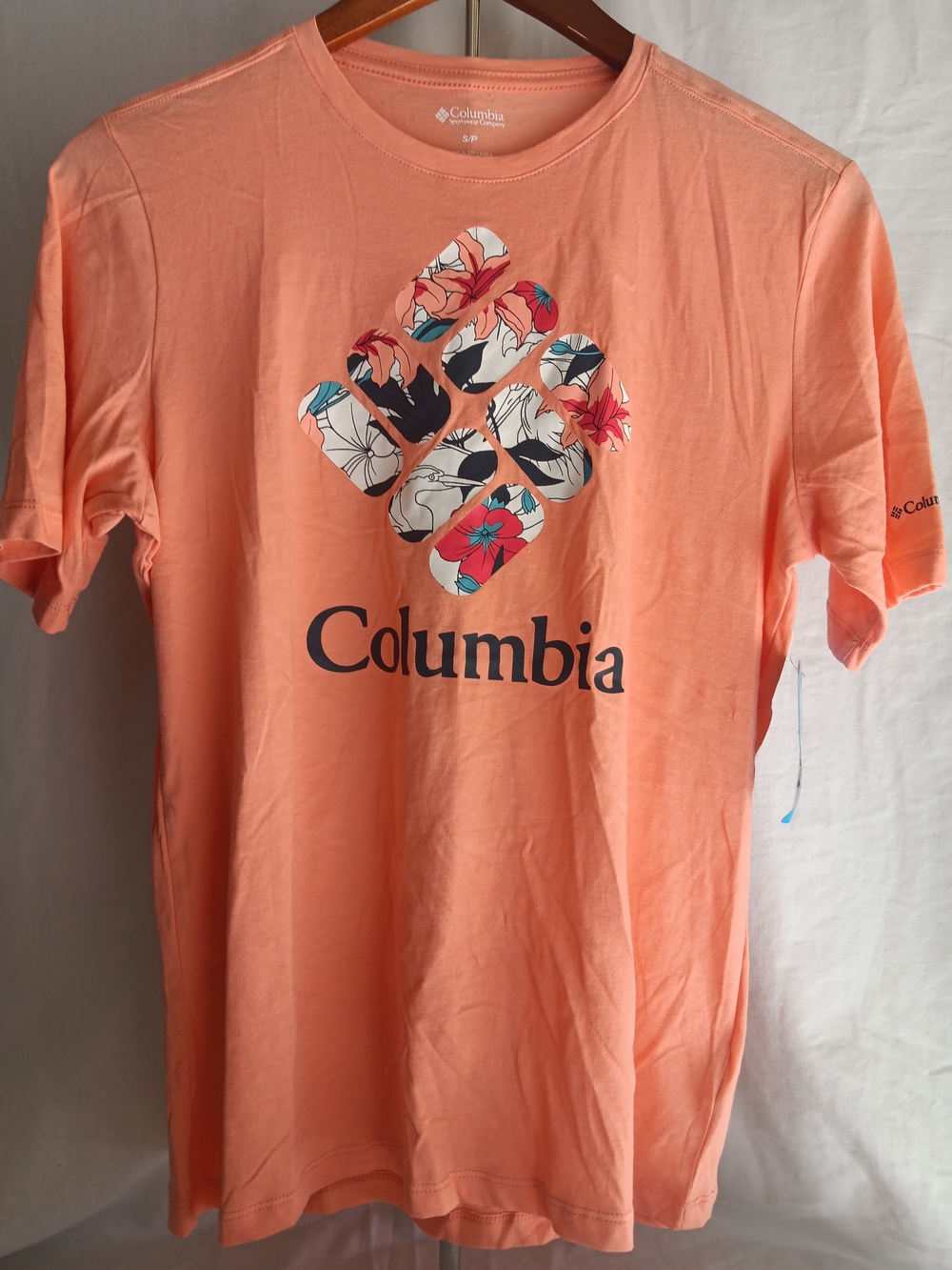 Columbia Women's Coral Floral Logo Short Sleeve Tee